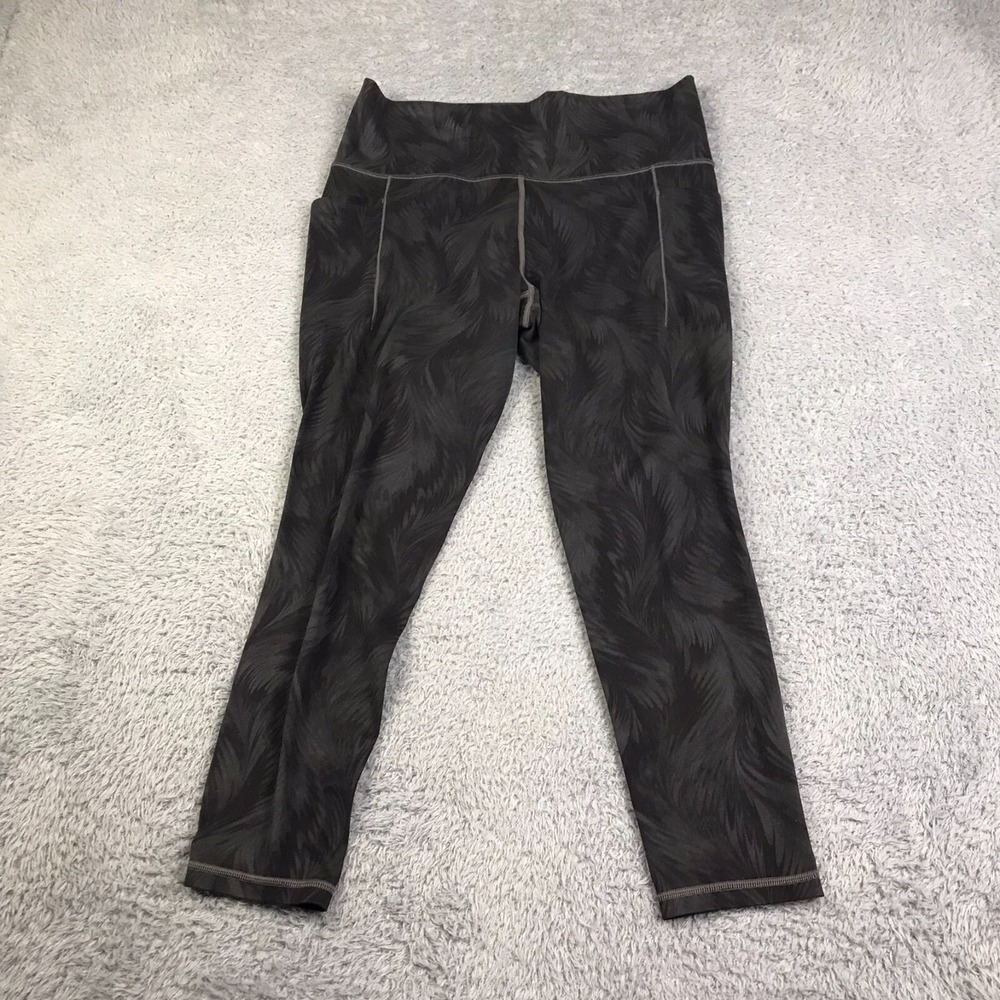 Athleta Salutation Stash II Printed Tight Womens LP Black/Gray Pocket Legging